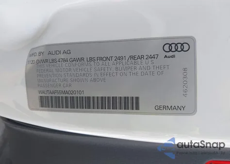 2021 Audi A5 Premium Plus 45 Tfsi Quattro S Tronic from USA, damaged, VIN WAUTAAF55MA020101